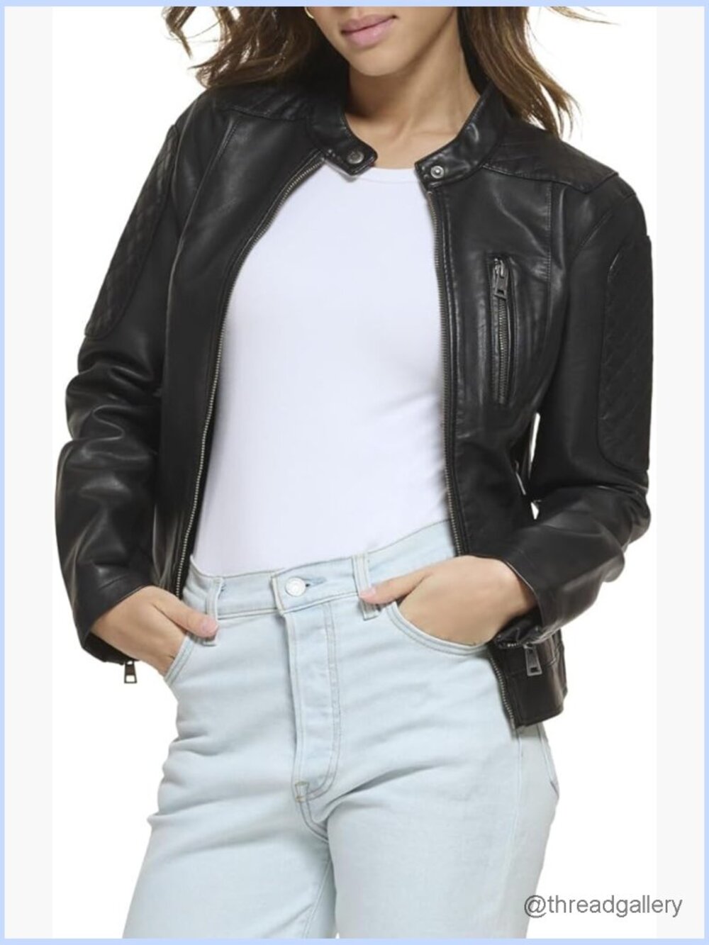 Faux Leather Motocross Racer Jacket Plus Size